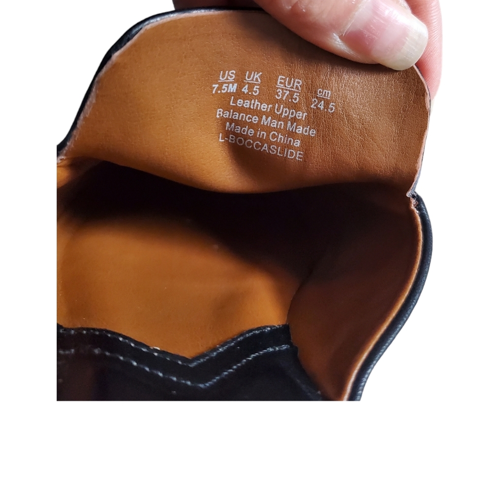 Franco Sarto Bocca Slide Black Leather Mule - Picture 4 of 5